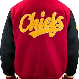 Mitchell & Ness Red and Black Chiefs Varsity Jacket